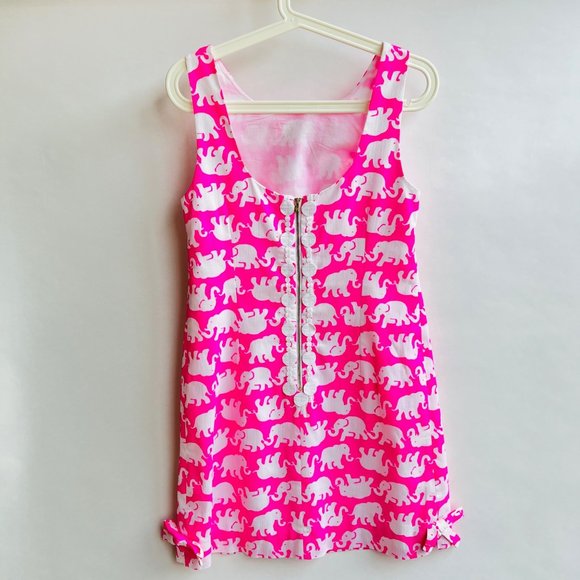 ❤️ Lilly Pulitzer Delia elephant prints shift dress in pink Size 6 - Picture 3 of 11